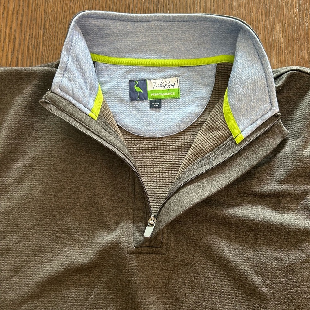 Tailorbyrd Performance Pullover - Gray with Lime Trim